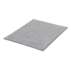 Striebornošedý kúpeľňový koberec BWO Scott, 40x50 cm, polyester, prateľný v práčke.