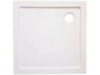 SANOTECHNIK Hranatá sprchová vanička s kamenným efektom biela 80 x 80 x 4 cm