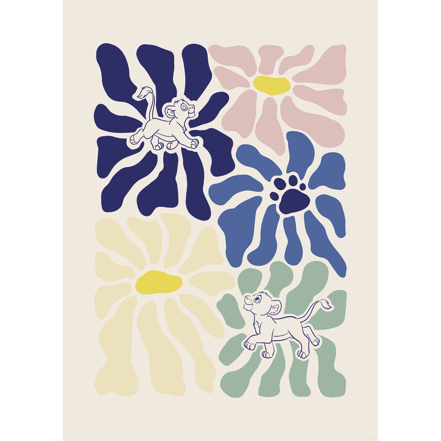 E-shop Komar Plagát Disney Lion King Between Flowers 50 x 70 cm