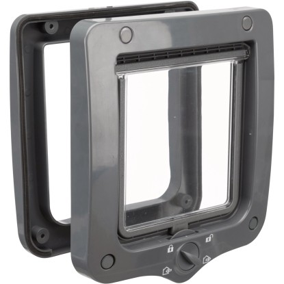 Trixie Priechodné dvierka so 4 funkciami 20 cm x 22 cm sivé