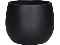 Kvetináč z ľahkého cementu, matná antracitová, pr. 20 x 16 cm