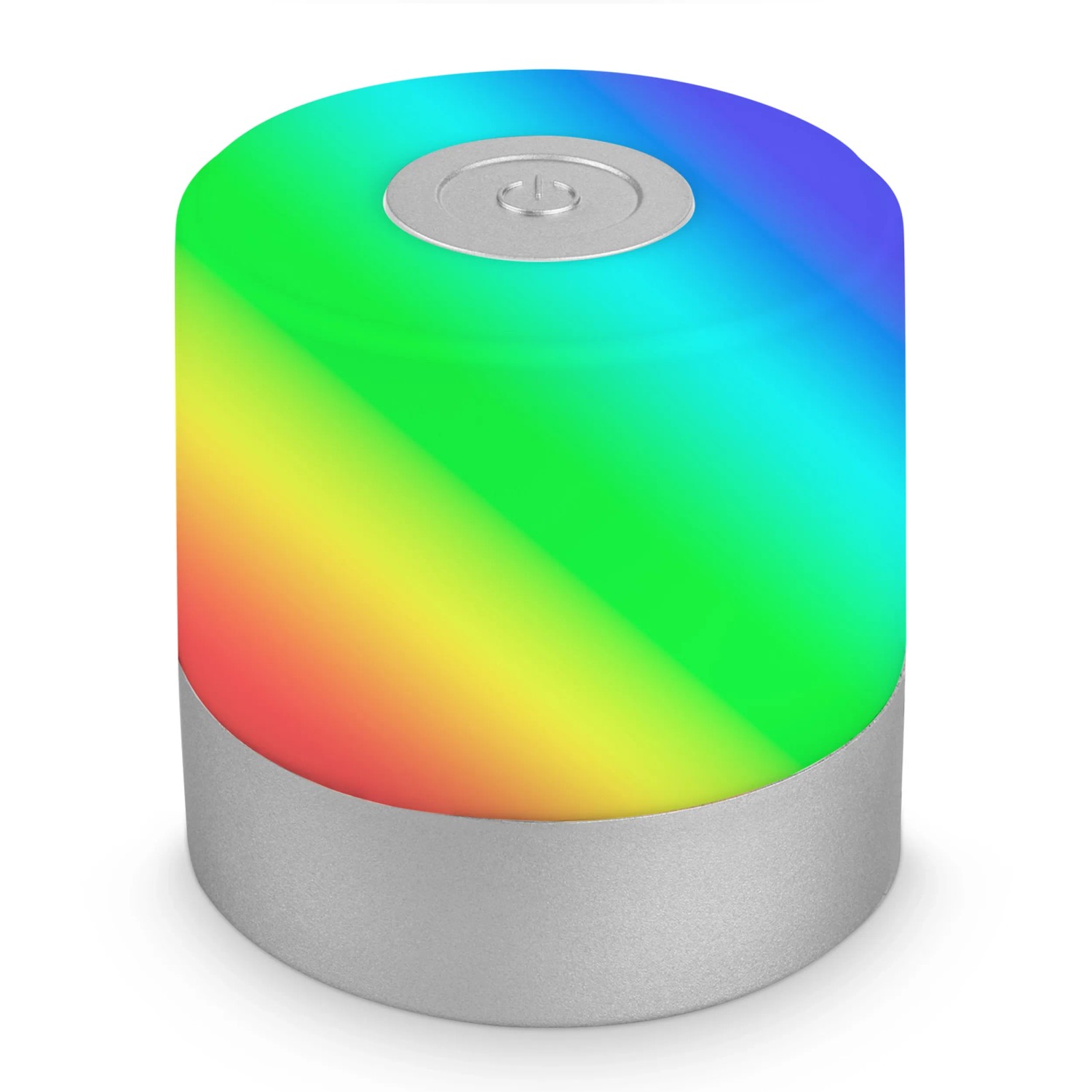 E-shop BRILONER Dobíjacia stolná lampa 1,5W 100lm 2700K+RGB IP44 chrómová pr. 7 x 7 cm