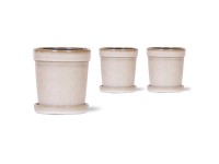 Keramický kvetináč Flower krémovo biely pr. 6 x 5 cm