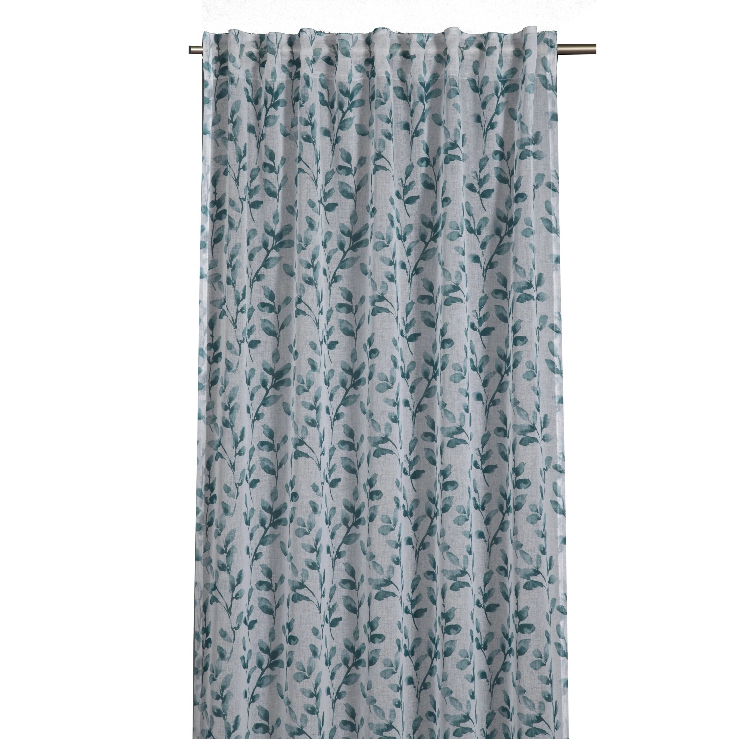 E-shop Sehlbach Záves so skrytými pútkami, listy, zelený, 245 x 135 cm