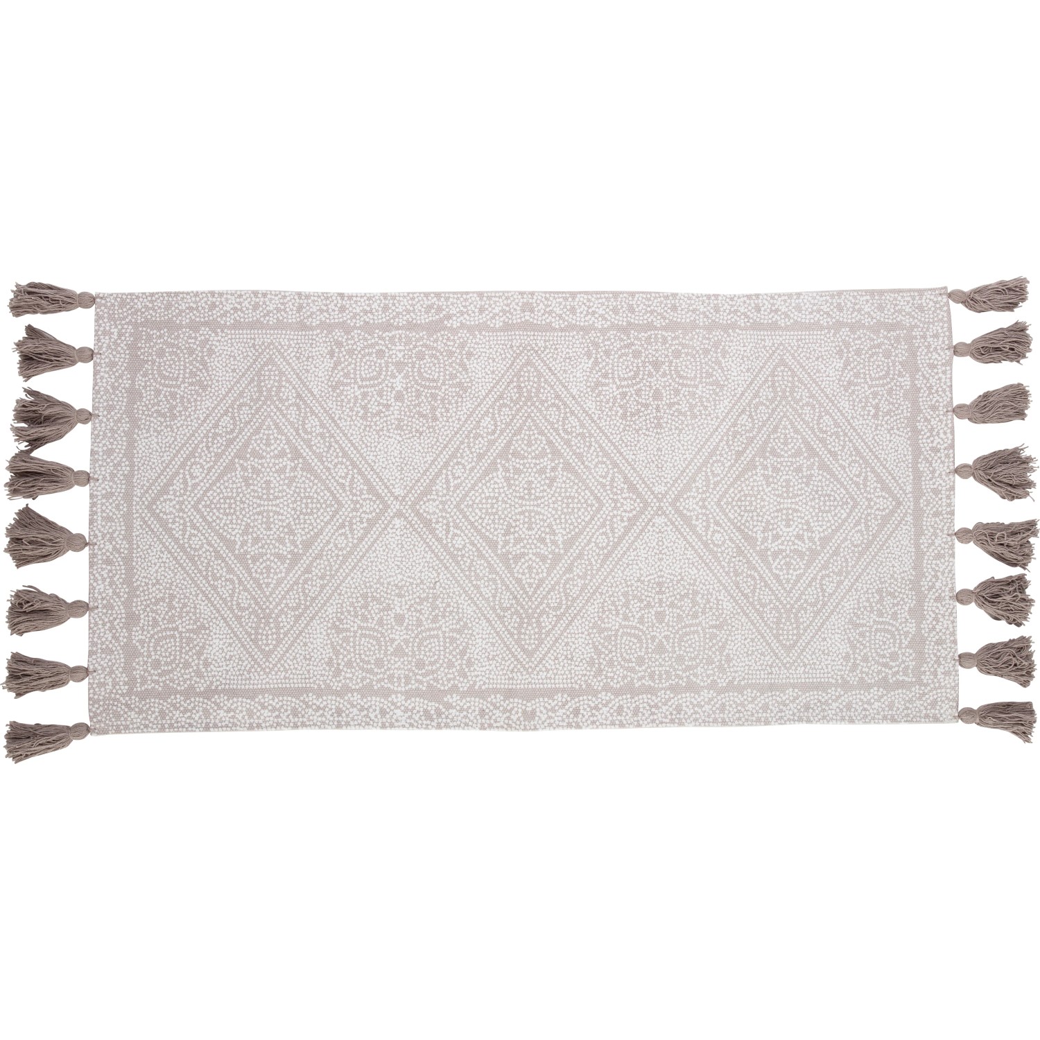 E-shop OBI Bavlnený koberec vzorovaný béžovo-sivohnedý 60 x 120 cm