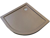 SANOTECHNIK Okrúhla sprchová vanička s kamenným efektom sivá 80 x 80 x 4 cm