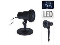 Koopman Rotačný LED projektor snehových vločiek Snow Storm, IP44