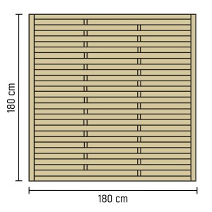 Zelený tlakovo impregnovaný plotový panel, 180x180 cm, drevený plot pre záhradu a terasu.