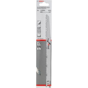 Pílový list Bosch Pro S 1531 L, 2 kusy na drevo, oceľ HCS, dĺžka 240 mm.