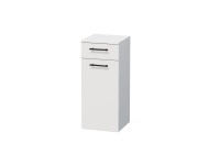 INTEDOOR Nízka skriňa BEE pravá, úchyt čierny, š. 35 cm, biela lesk