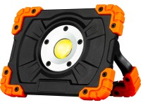 Pracovné LED svietidlo Flood 5 W  s powerbankou vrát. USB kábla čierno-oranžové