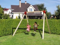 Weka Hojdačka Tabaluga 816, prírodná/červená, 340 x 290 x 240 cm