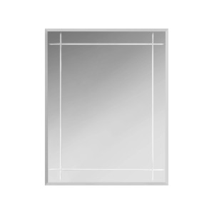 Obdĺžnikové krištáľové zrkadlo Karo 55x70 cm s drážkami a fazetovým brusom do kúpeľne a WC.