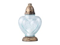 Náhrobné sklo praskané srdce s vkladom 60 g, 28 cm