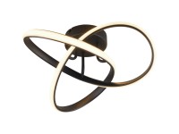 Reality Stropné LED svietidlo Meo, 15W, 3000K, 1800lm, matná čierna, pr. 40 cm