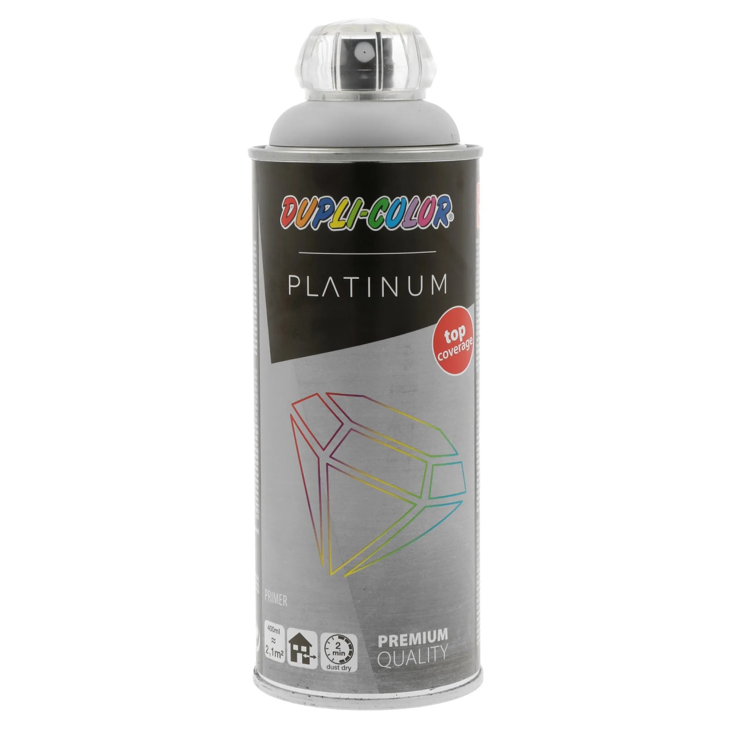E-shop DUPLI-COLOR Univerzálny základový lak v spreji PLATINUM matný sivý 400 ml