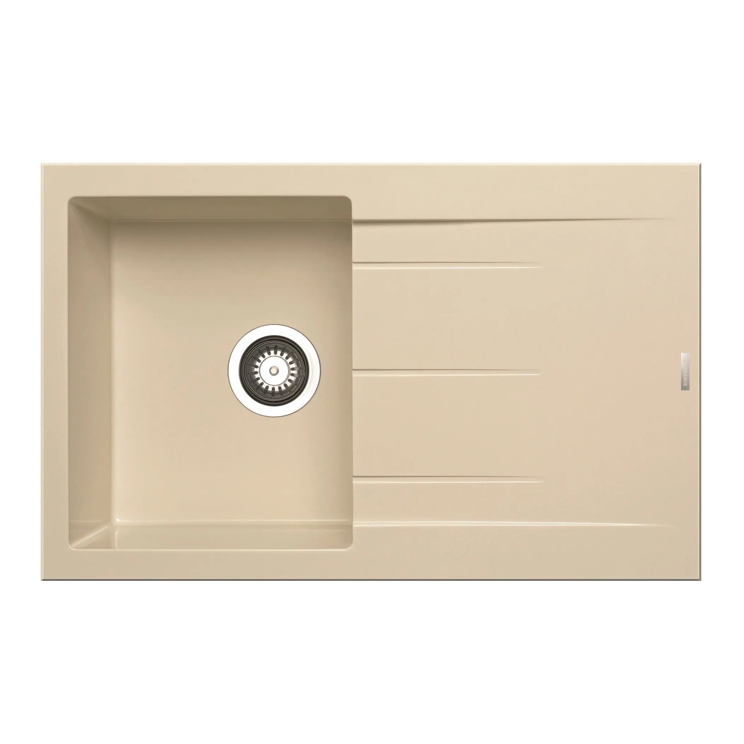 E-shop Pyramis Granitový drez s odkvapkávačom Athlos 1B 1D, ivory, 79 x 50 cm