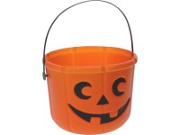 Plastové vedierko s dizajnom tekvice s madlom, oranžová, pr. 18 x 14 cm Plastové vedierko s dizajnom tekvice s madlom, oranžová, pr. 18 x 14 cm