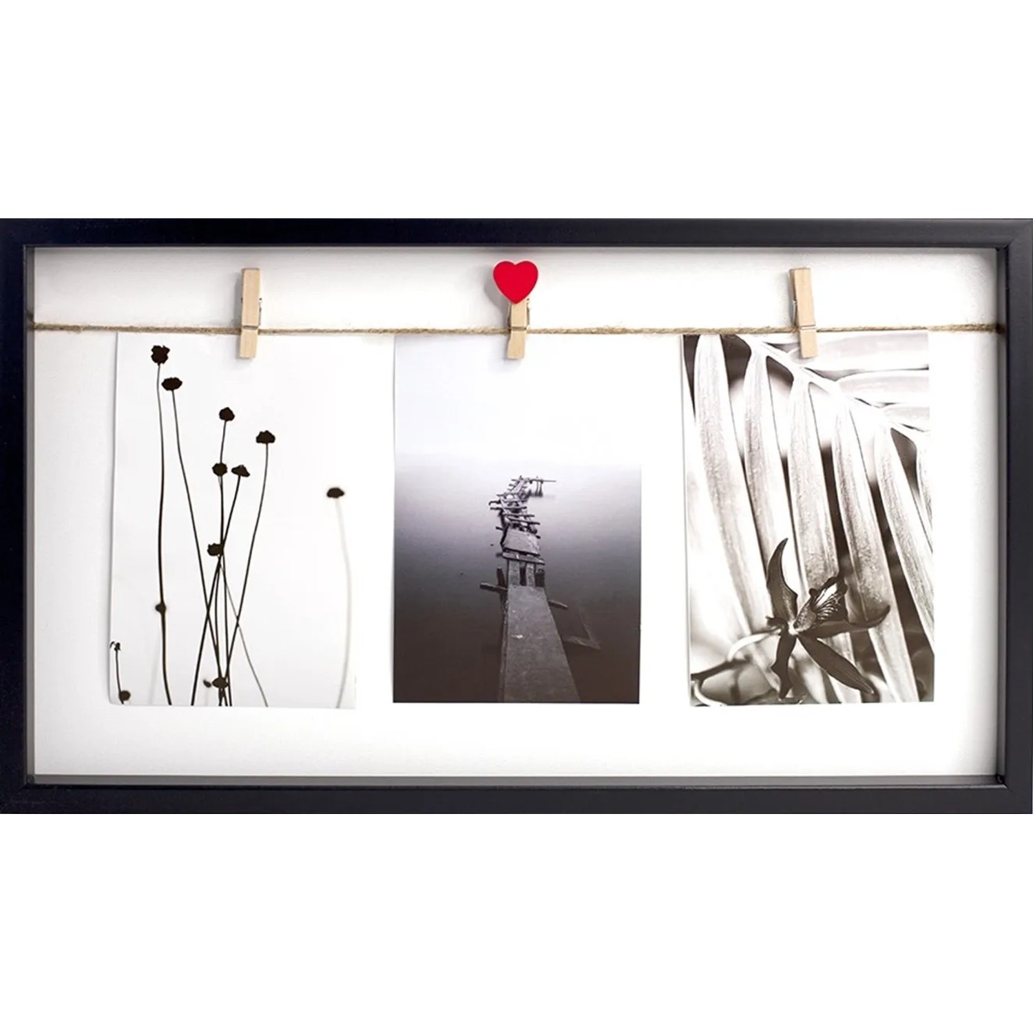 E-shop Bondecor Fotorám 3 plastový, čierny 22 x 40 cm