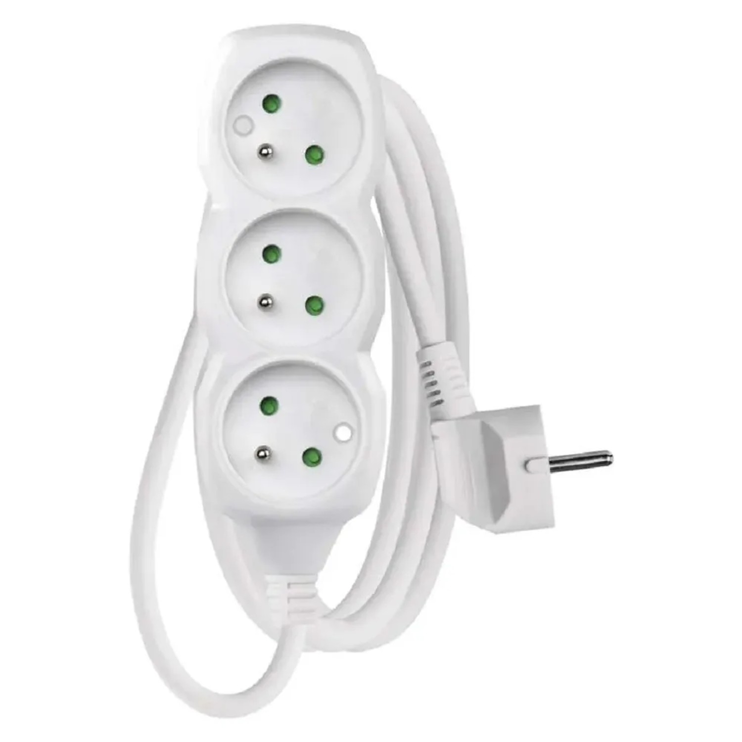 E-shop EMOS Predlžovací kábel biely, 3 zásuvky, max. 16 A/3680 W, 1,5 m