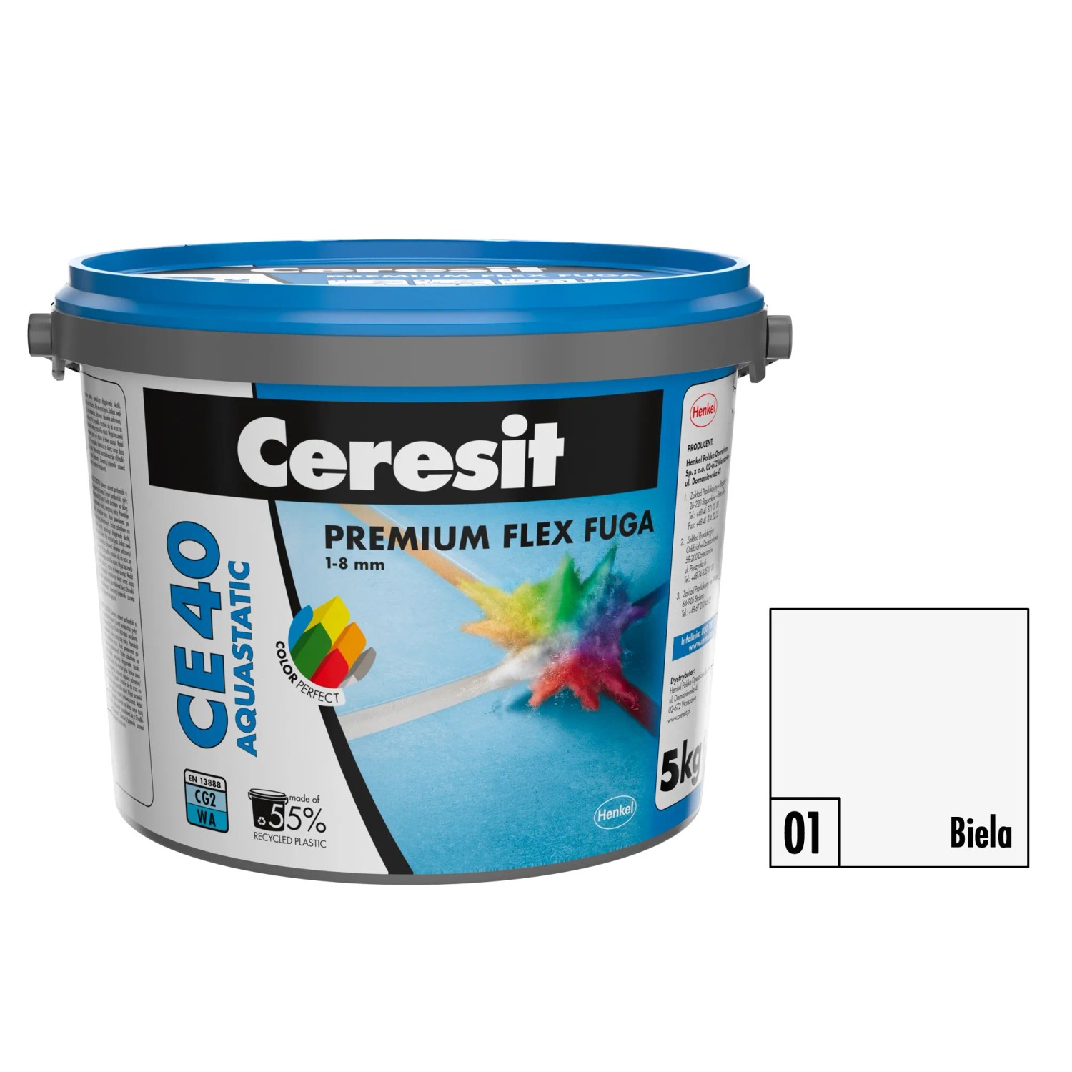 E-shop Ceresit Flexibilná škárovacia hmota CE 40 Aquastatic Biela, 5 kg