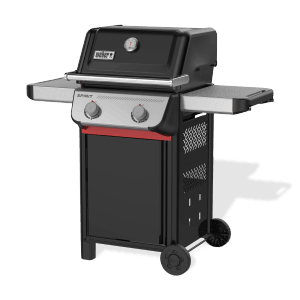 Plynový gril Weber E-210 Spirit 2025, 2 horáky, čierny. Kompaktný grilovací vozík na balkón a terasu.