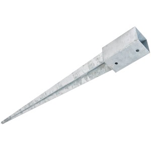Zatĺkacia pätka, 750 mm, pre štvorhranné stĺpiky, žiarovo pozinkovaná, pre bezpečné upevnenie stĺpikov v záhrade.