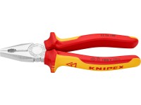 Knipex Kombinované kliešte, chrómované, izolované viaczl. návleky, VDE, 180 mm