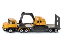 SIKU Kovový model Ťahač s podvalníkom a rýpadlom