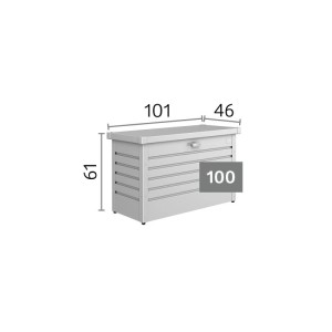 Biohort FreizeitBox 100 bronzovo-metalická oceľová úložná skrinka, 101x46x61 cm. Odolný univerzálny box.