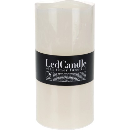 Koopman LED sviečka s časovačom plápolajúca, slonovina, pr. 10 x 20 cm