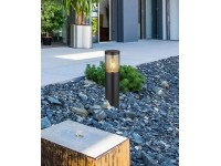GLOBO Záhradná lampa XELOO čierna/dymová E27 60 W pr. 140 x 500 mm