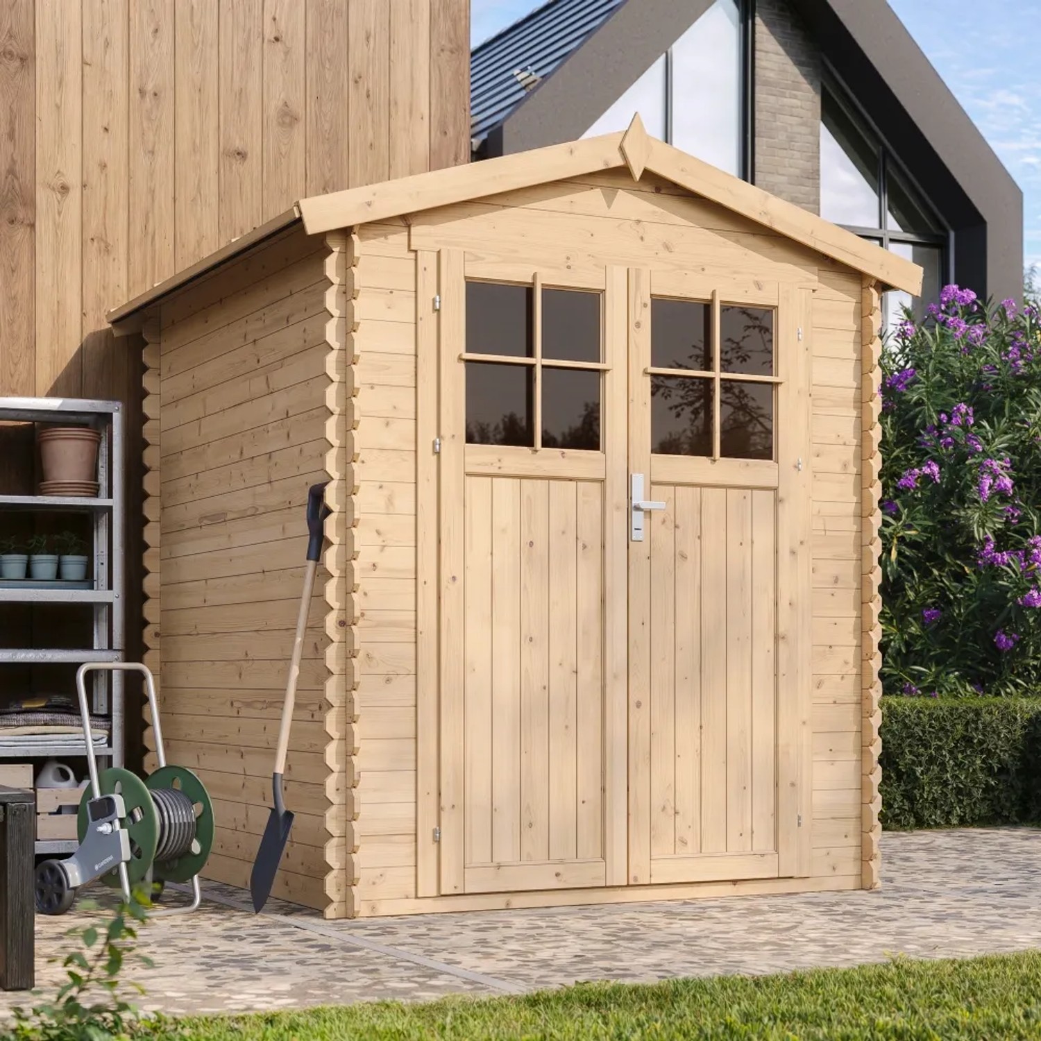 E-shop Timbela Drevený záhradný domček M320F bez podlahy, 180 x 180 cm