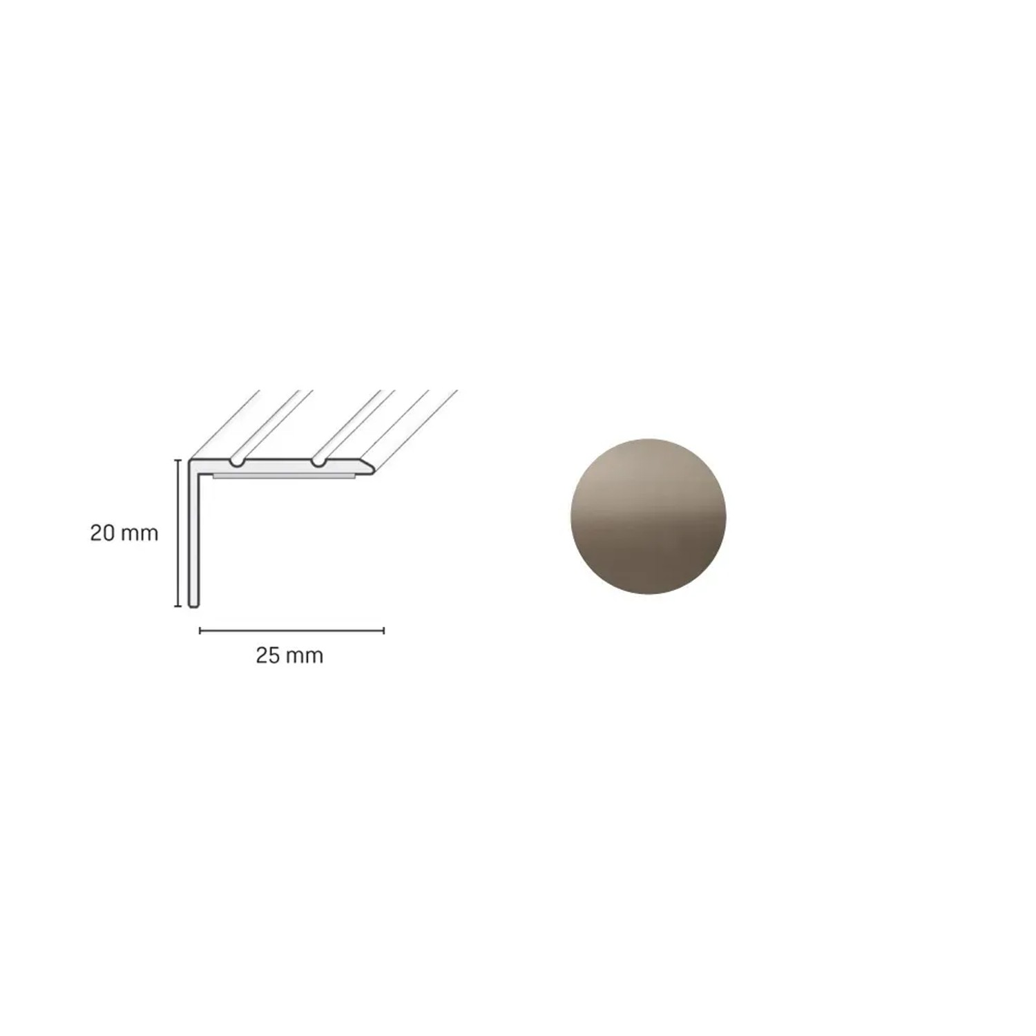 E-shop Döllken Profiles Schodová hrana DP 36 šroubovací 25 x 20 x 900 mm, champagne