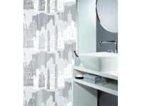 Spirella Sprchový záves Skyline 180 cm x 200 cm strieborný