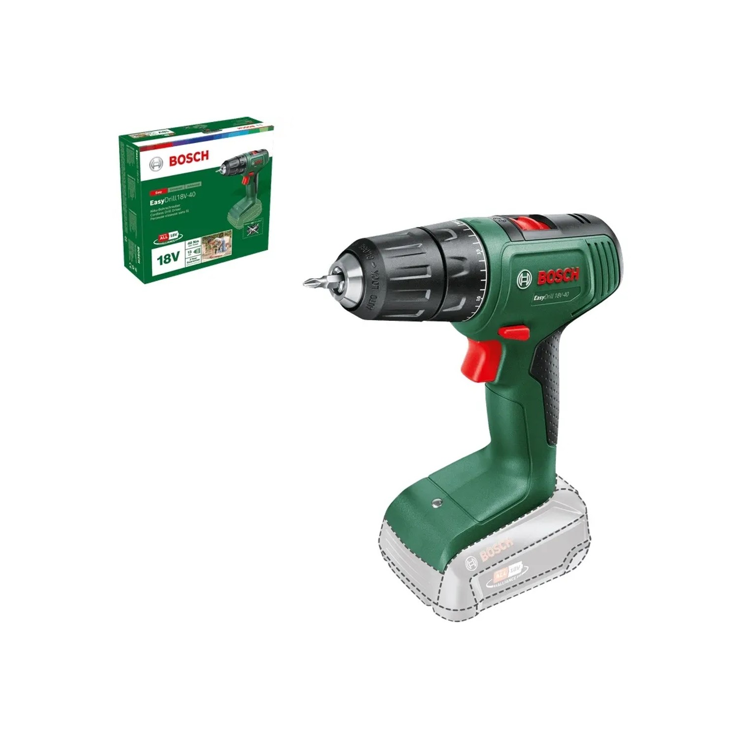 E-shop Bosch Aku vŕtací skrutkovač EasyDrill 18V-40 Solo
