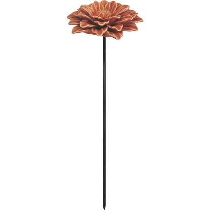 Záhradný zápich keramický kvet, oranžová, 80 cm