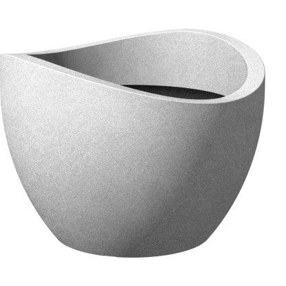 Scheurich Wave Globe kvetináč, Ø 40 cm, Stony-Grey. Moderný kvetináč pre vnútorné a vonkajšie použitie.