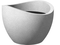 Scheurich Kvetináč WAVE GLOBE PLANTER Stony Grey 29,3 x 22,8/39,5 cm