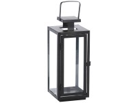 WESTSIDE Kovový lampáš čierny 30 x 12,5 x 11,5 cm, 1 ks