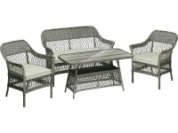 Zostava záhradného nábytku Rosetown, polyratan, sivá, 4-dielna Zostava záhradného nábytku Rosetown, polyratan, sivá, 4-dielna