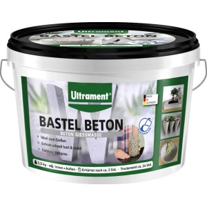 Vedro Ultrament Bastel Beton 3,5 kg, svetlosivá betónová liaca hmota pre kreatívne interiérové a exteriérové DIY projekty.