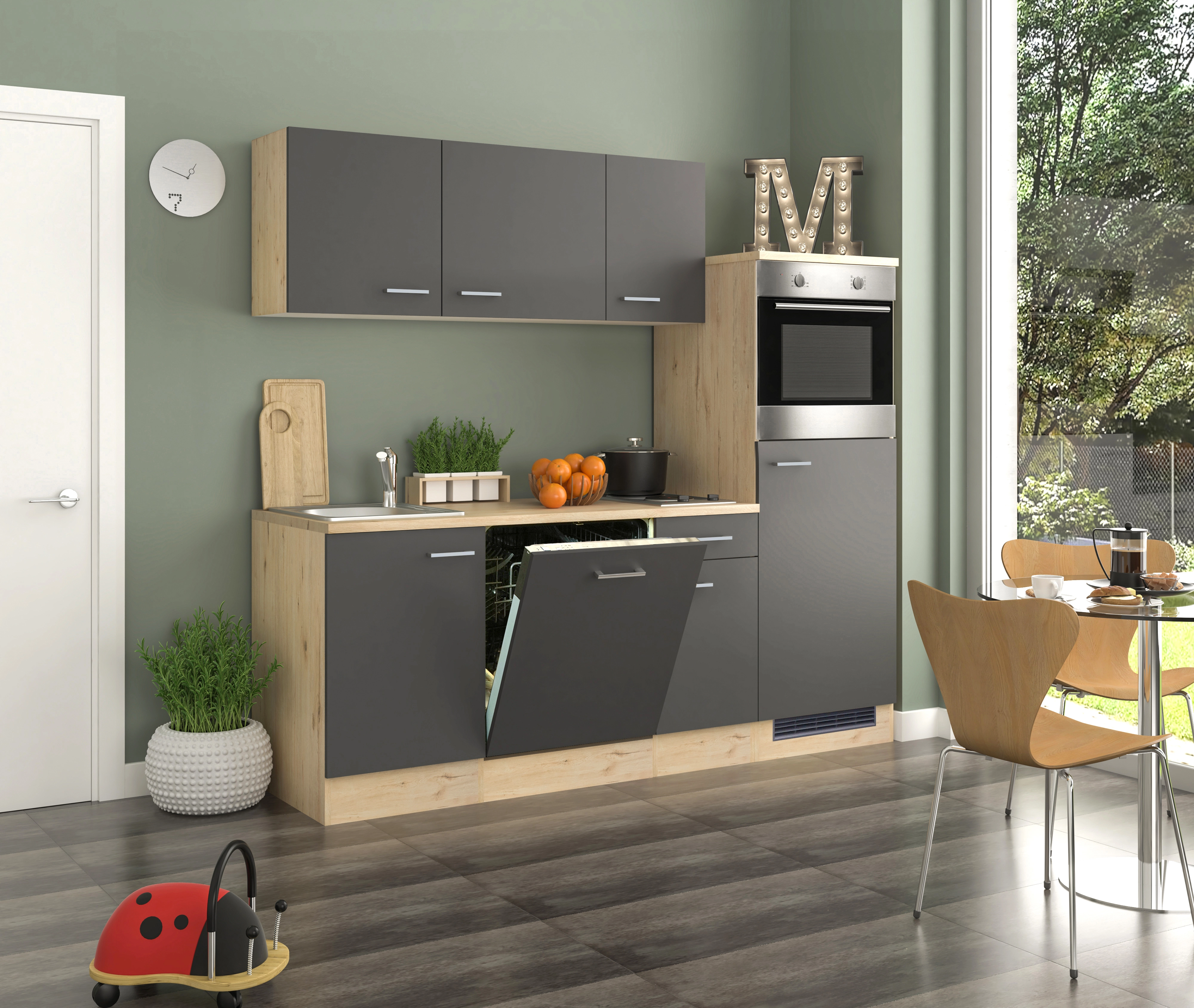 Flex-Well Kuchyňa Morena 210 cm/typ 1 - chladnička/rúra/varná  doska/umývačka nakúpiť v OBI