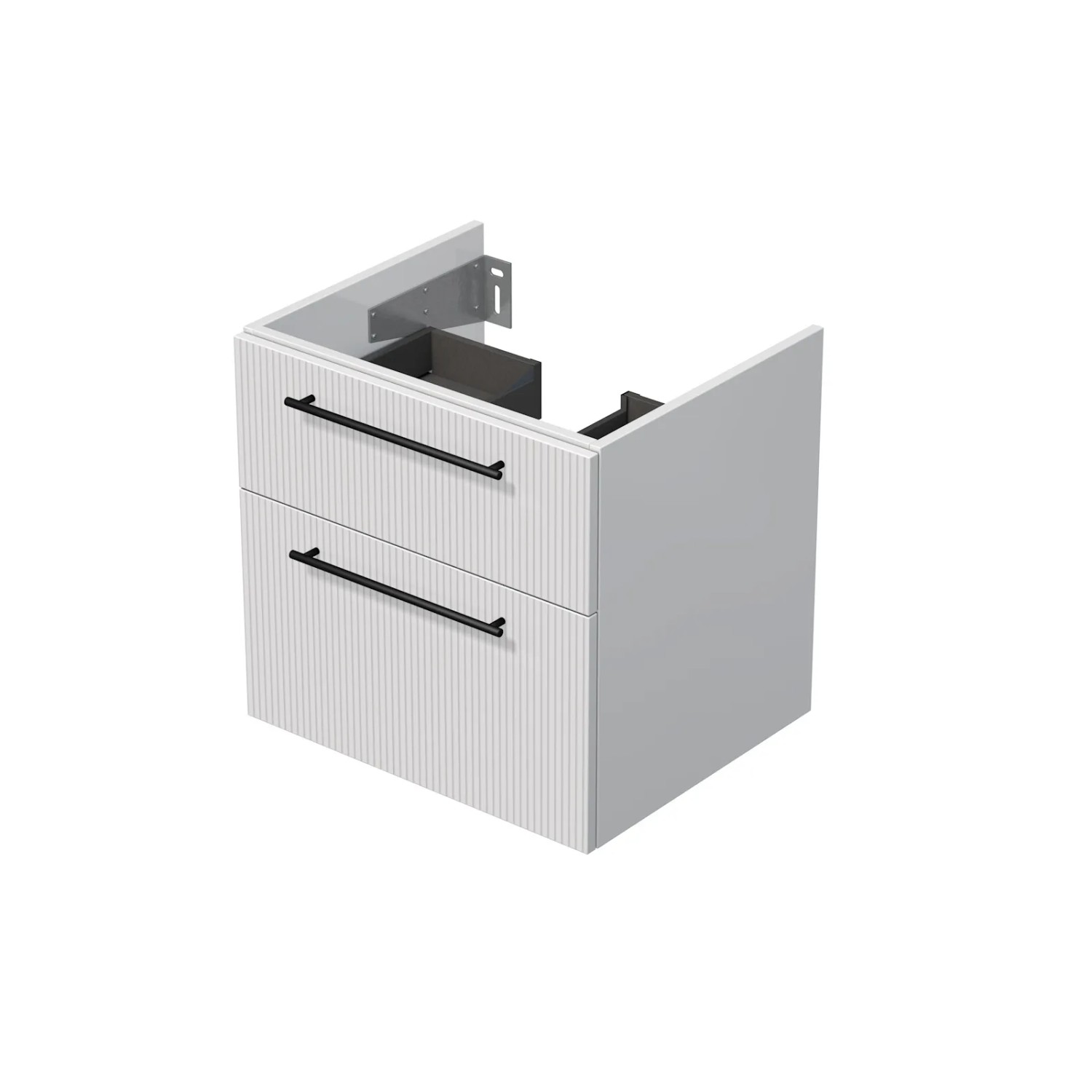E-shop INTEDOOR Kúpeľ.skriňa pod dosku BEE, úchyt čierny, 2zás., š.60cm, biela 3D pruhy
