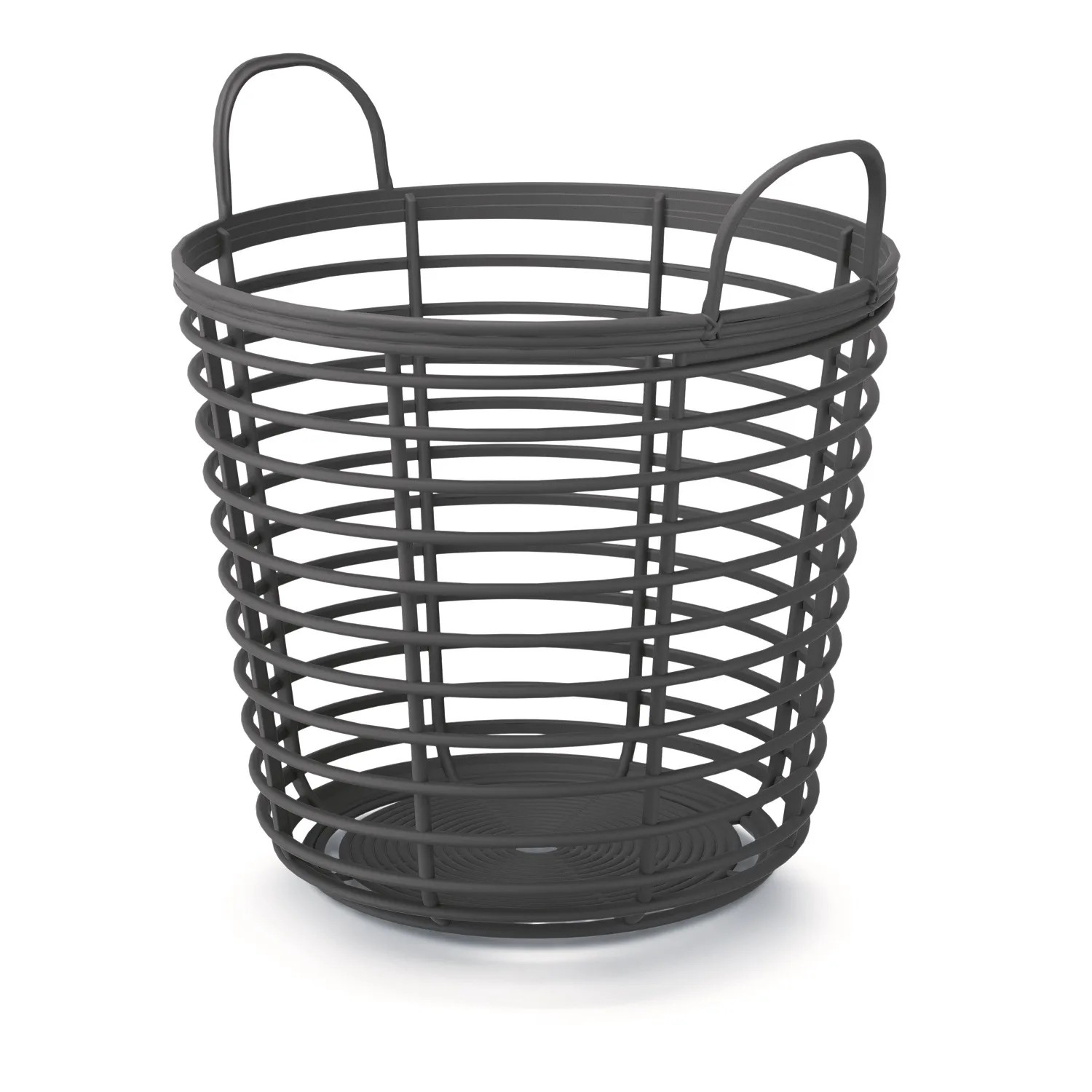 E-shop Prosperplast Plastový univerzálny kôš Zanzi s ušami antracit, pr. 37,4 cm