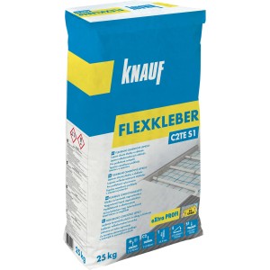 Knauf Cementové lepidlo Flexkleber C2T S1, 25 kg vrece, na obklady a dlažby.