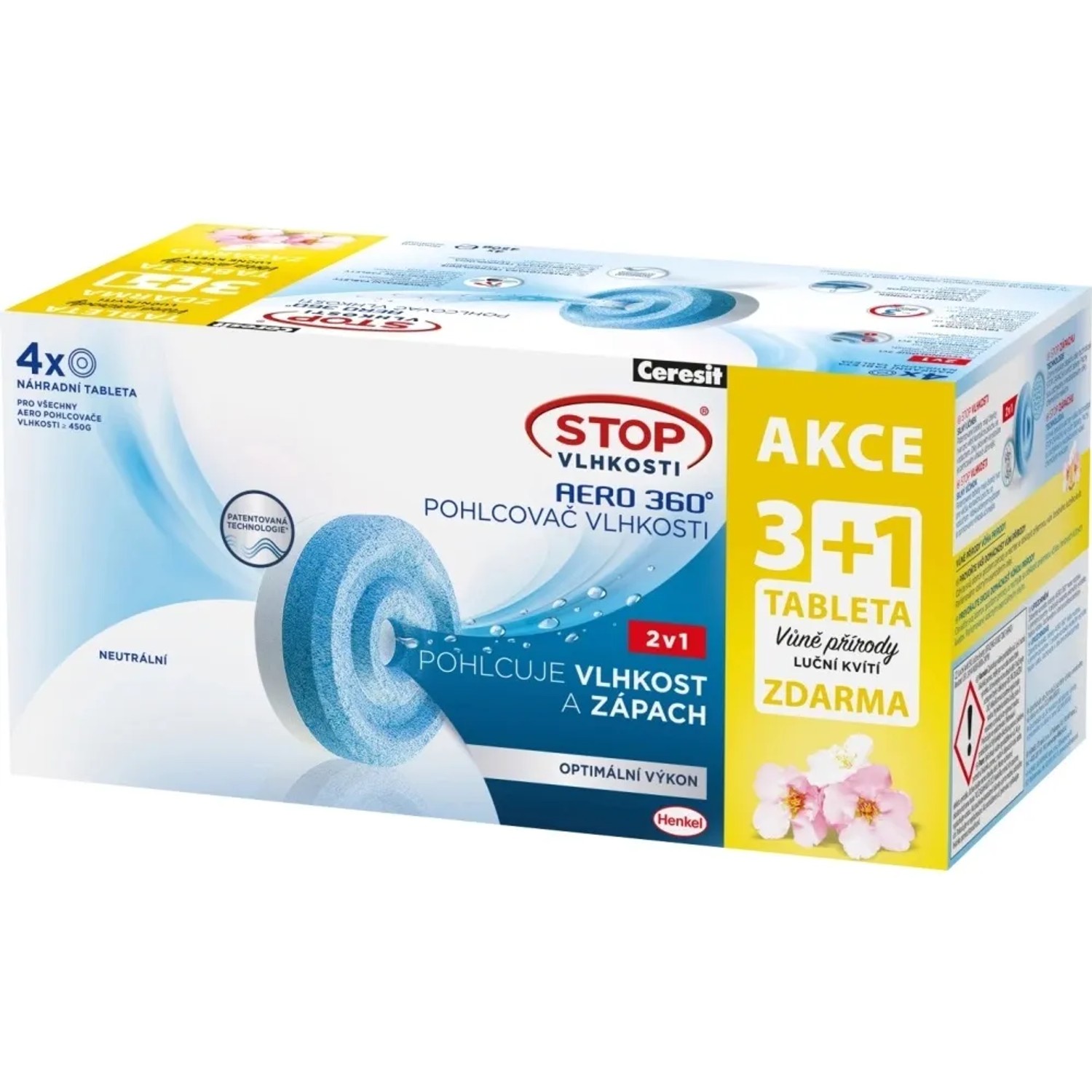 E-shop STOP VLHKOSTI AERO 360° Náhradné tablety neutrálne + lúčne kvety 4 x 450 g