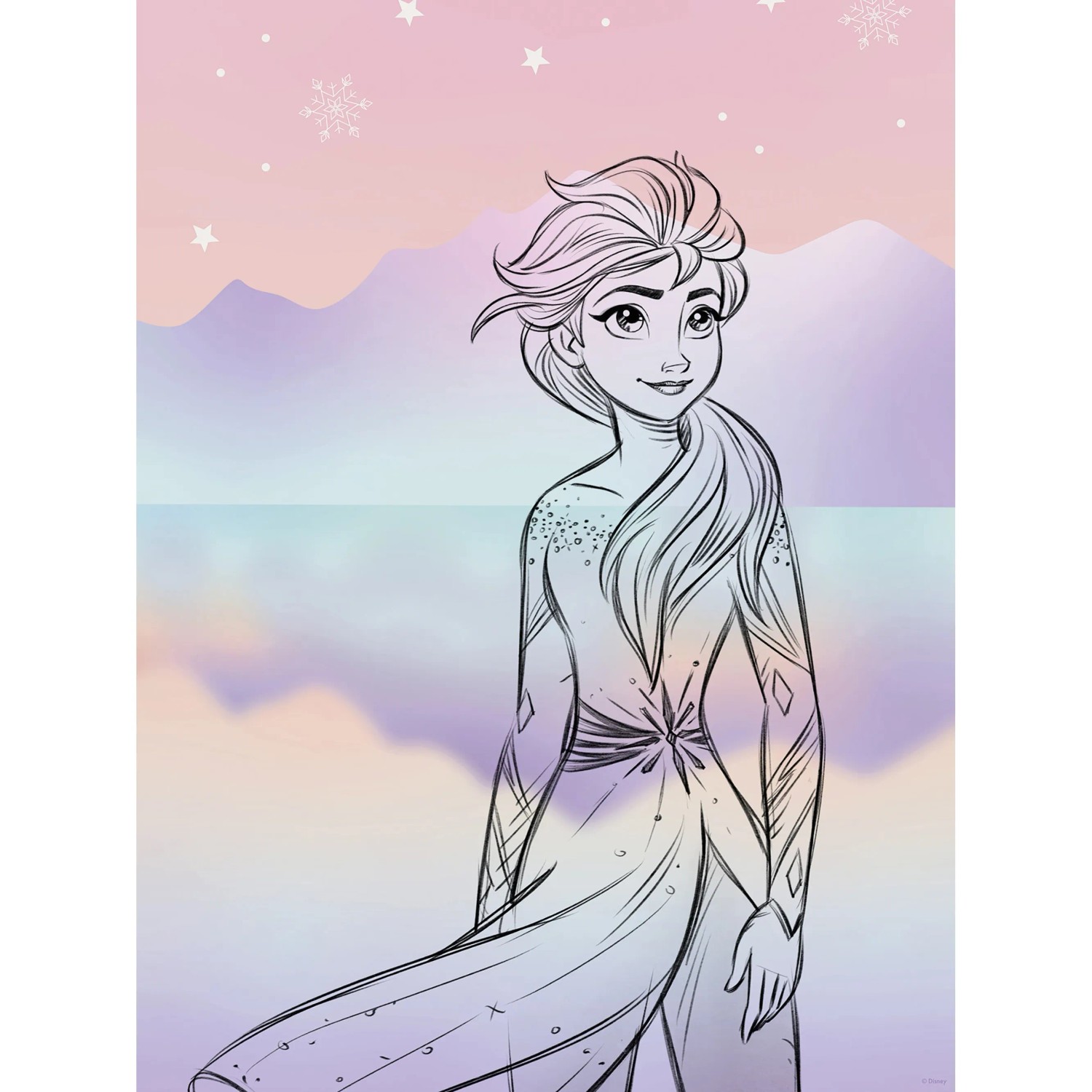 E-shop Komar Plagát Disney Frozen Pastell Lights 30 x 40 cm