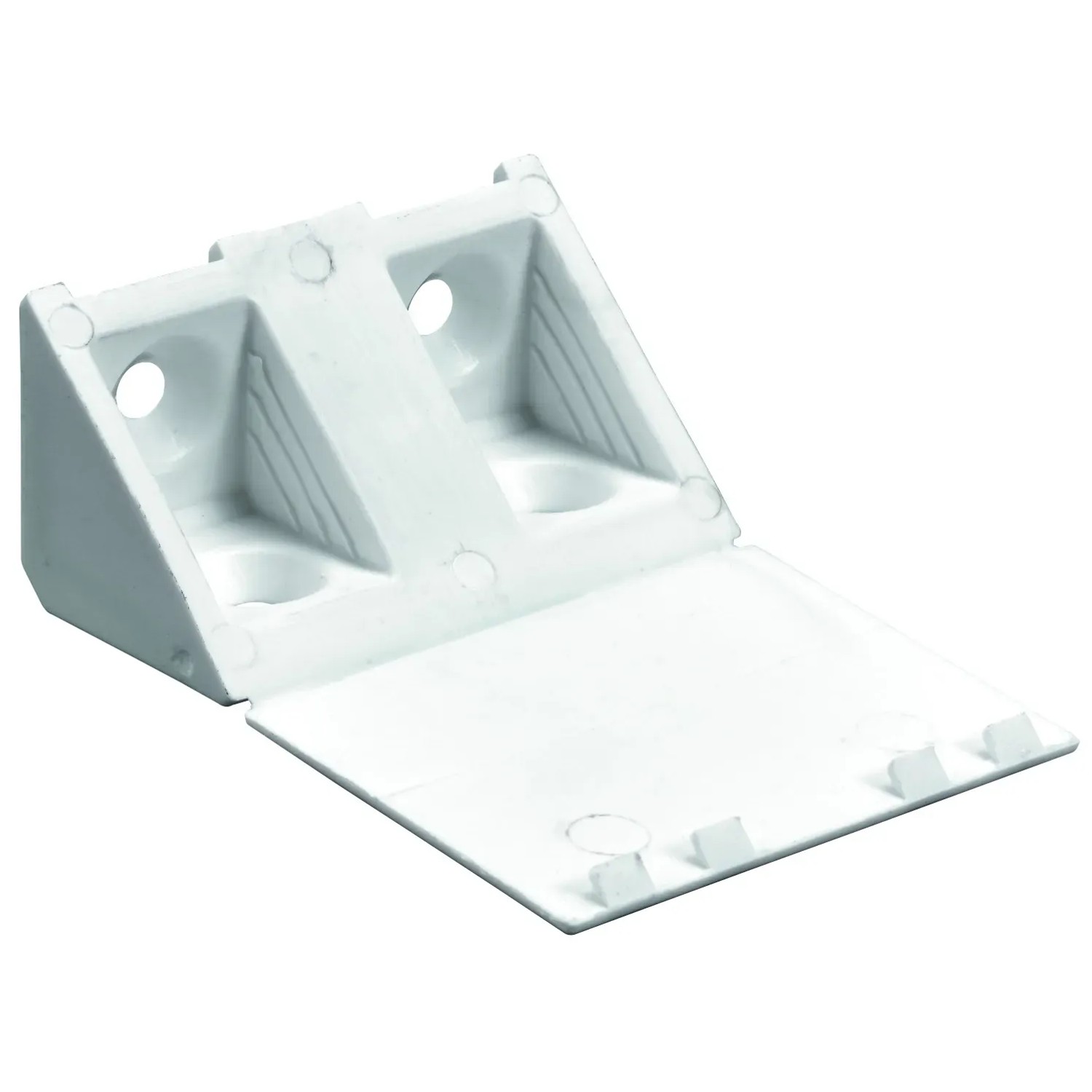 E-shop Hettich Dvojitá rohová spojka, biela, 12 ks, 20 x 43 x 20 mm