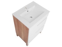 A-Interiéry Kúpeľňová skrinka Dorian 60-2Z s keram. umývadlom 60 cm biela/dub